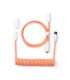 Keychron Custom Coiled Aviator Cable Pink Orange (Straight Connector)