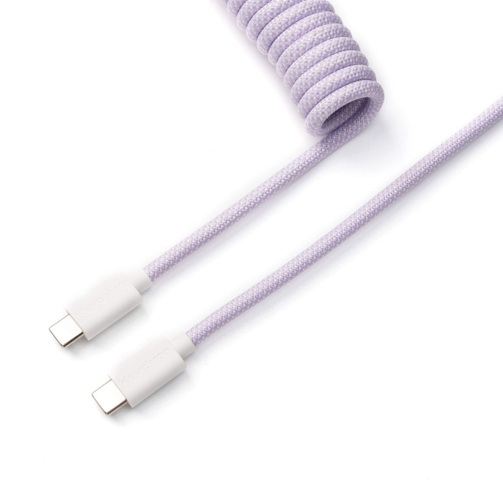 Keychron Câble Aviateur Spiralé Personnalisé Violet Clair (Connecteur Droit)