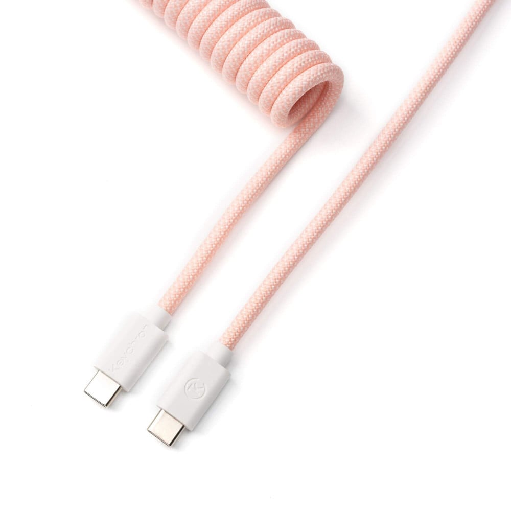 Keychron Câble Aviateur Spiralé Personnalisé Rose Clair (Connecteur Droit)