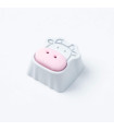 Cute Cows Aluminum Alloy Artisan Keycap White