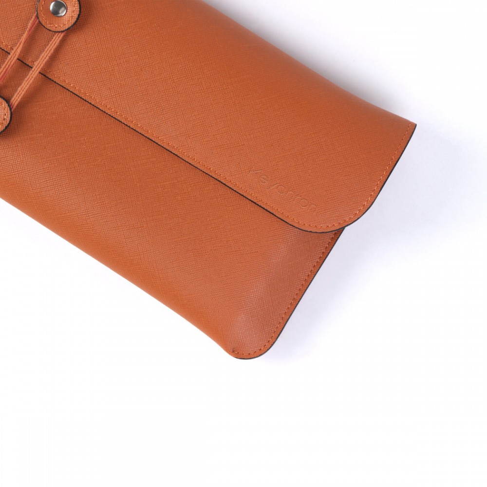 Keychron Pochette de voyage Cuir Saffiano Orange