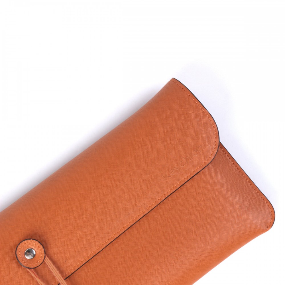 Keychron Pochette de voyage Cuir Saffiano Orange