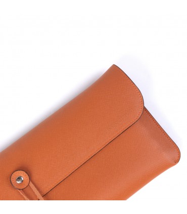 Keychron Pochette de voyage Cuir Saffiano Orange