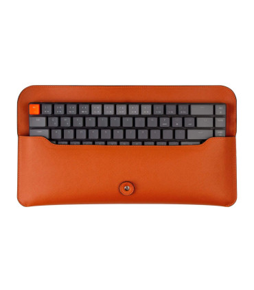 Keychron Travel Pouch Saffiano Leather Orange