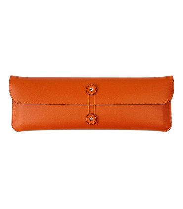Keychron Pochette de voyage Cuir Saffiano Orange