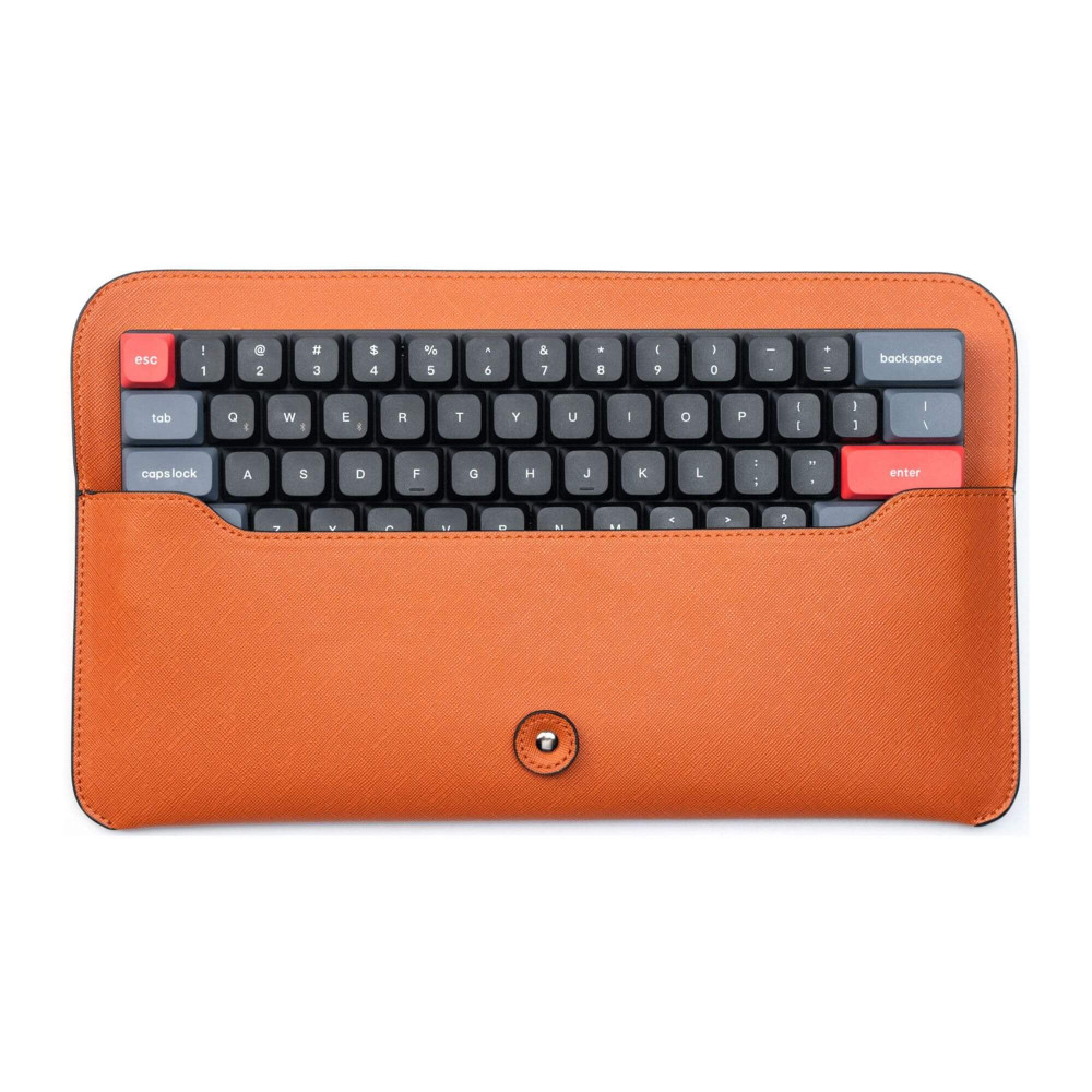 Keychron Pochette de voyage Cuir Saffiano Orange