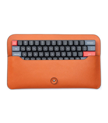 Keychron Pochette de voyage Cuir Saffiano Orange
