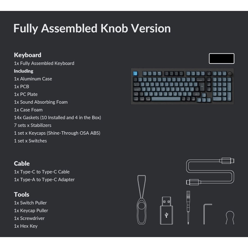 Keychron Q5 Pro Interrupteur banane QMK noir (ISO-CH) avec bouton