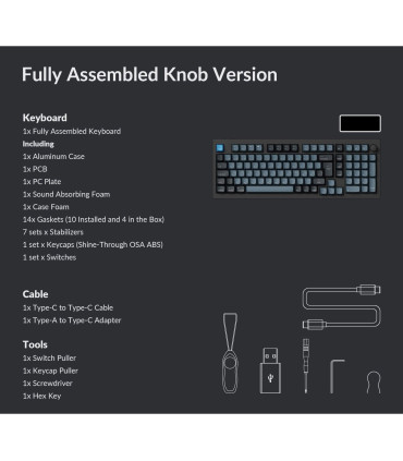Keychron Q5 Pro Interrupteur banane QMK noir (ISO-CH) avec bouton