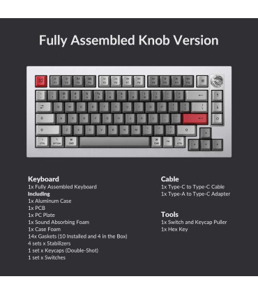 Keychron Q1 Pro Shell White QMK Brown Switch US Layout (ANSI)